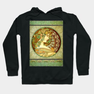 Alphonse Mucha Laurel Vintage Art Nouveau Hoodie